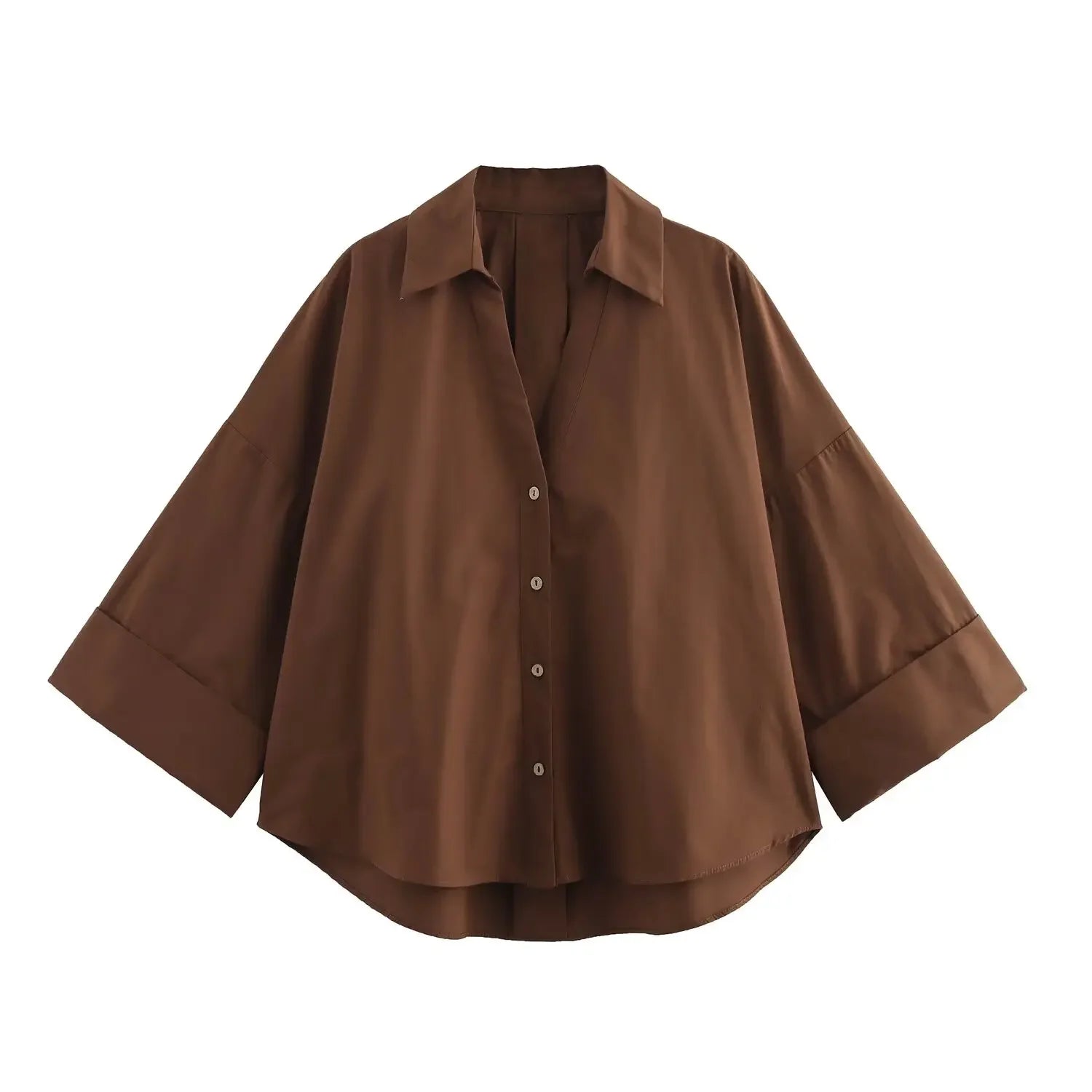2025 Spring/Summer Trendy Women's Blouses - Long Sleeve V-neck Solid Color Shirts  Fashionable Office Wear